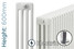 DQ-MD4E-600-W-TH - DQ Modus Electric 4 Column Horizontal Radiator H600mm x W1060mm DQ-MD4E-600-W-TH - DQ Modus Electric 4 Column Horizontal Radiator H600mm x W1060mm